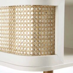 Izzy Curved Rattan Coffee Table, White -Daals Store FT CT 02 WHITE detail2