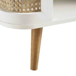 Izzy Curved Rattan Coffee Table, White -Daals Store FT CT 02 WHITE detail3