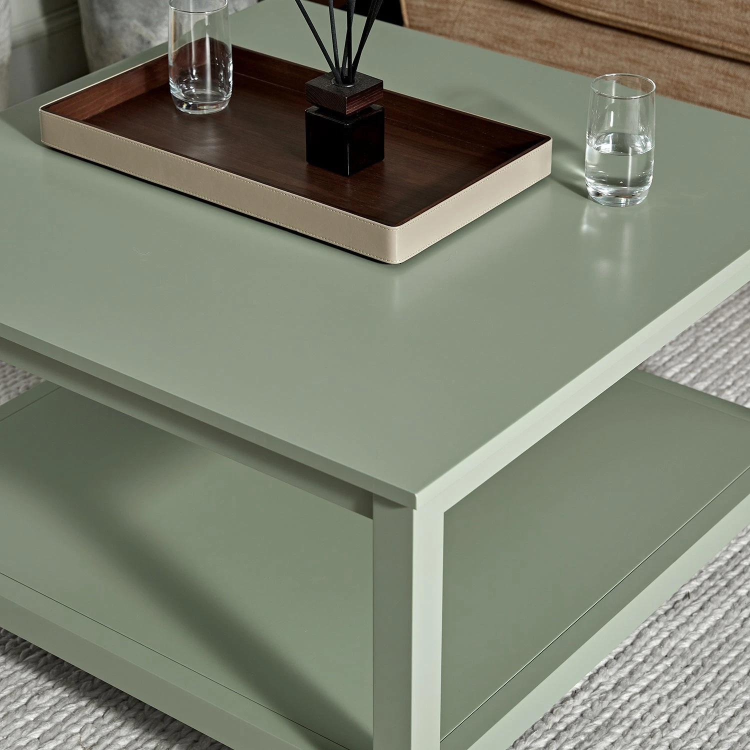 Oakham 80cm Square Coffee Table, Desert Sage 4 Oakham 80cm Square Coffee Table, Desert Sage - Image 4