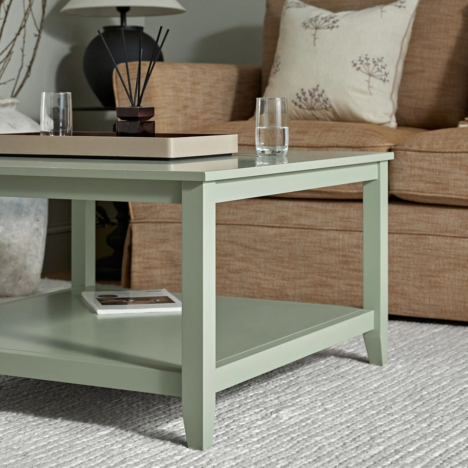 Oakham 80cm Square Coffee Table, Desert Sage 5 Oakham 80cm Square Coffee Table, Desert Sage - Image 5
