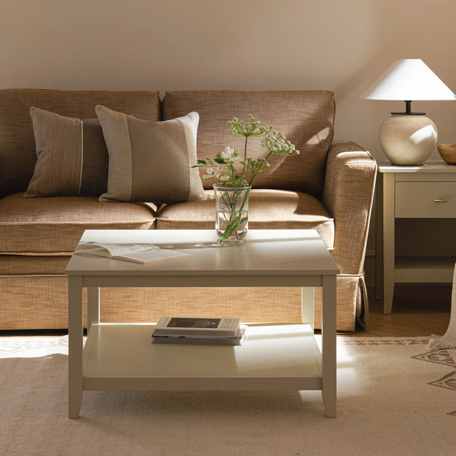 Oakham 80cm Square Coffee Table, Shaded White 3 Oakham 80cm Square Coffee Table, Shaded White - Image 3