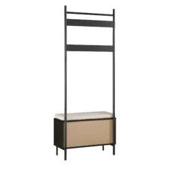 Frances Woven Hallway Unit With Cushion, Black -Daals Store FT CTRACK 01 BLACK WB5