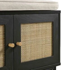 Frances Woven Hallway Unit With Cushion, Black -Daals Store FT CTRACK 01 BLACK detail1