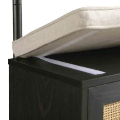 Frances Woven Hallway Unit With Cushion, Black -Daals Store FT CTRACK 01 BLACK detail4