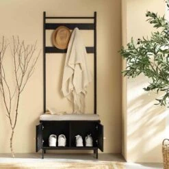 Frances Woven Hallway Unit With Cushion, Black -Daals Store FT CTRACK 01 BLACK scene2