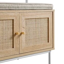 Frances Woven Hallway Unit With Cushion, Natural 24 Frances Woven Hallway Unit With Cushion, Natural -Daals Store FT CTRACK 01 NAT detail1