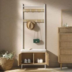 Frances Woven Hallway Unit With Cushion, Natural 16 Frances Woven Hallway Unit With Cushion, Natural -Daals Store FT CTRACK 01 NAT scene2