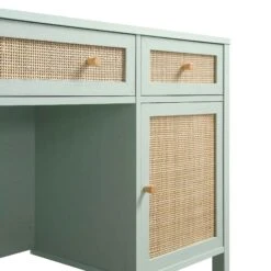 Frances Woven Rattan 3-Drawer Desk, Mint -Daals Store FT DESK 02 SAGE detail1 1
