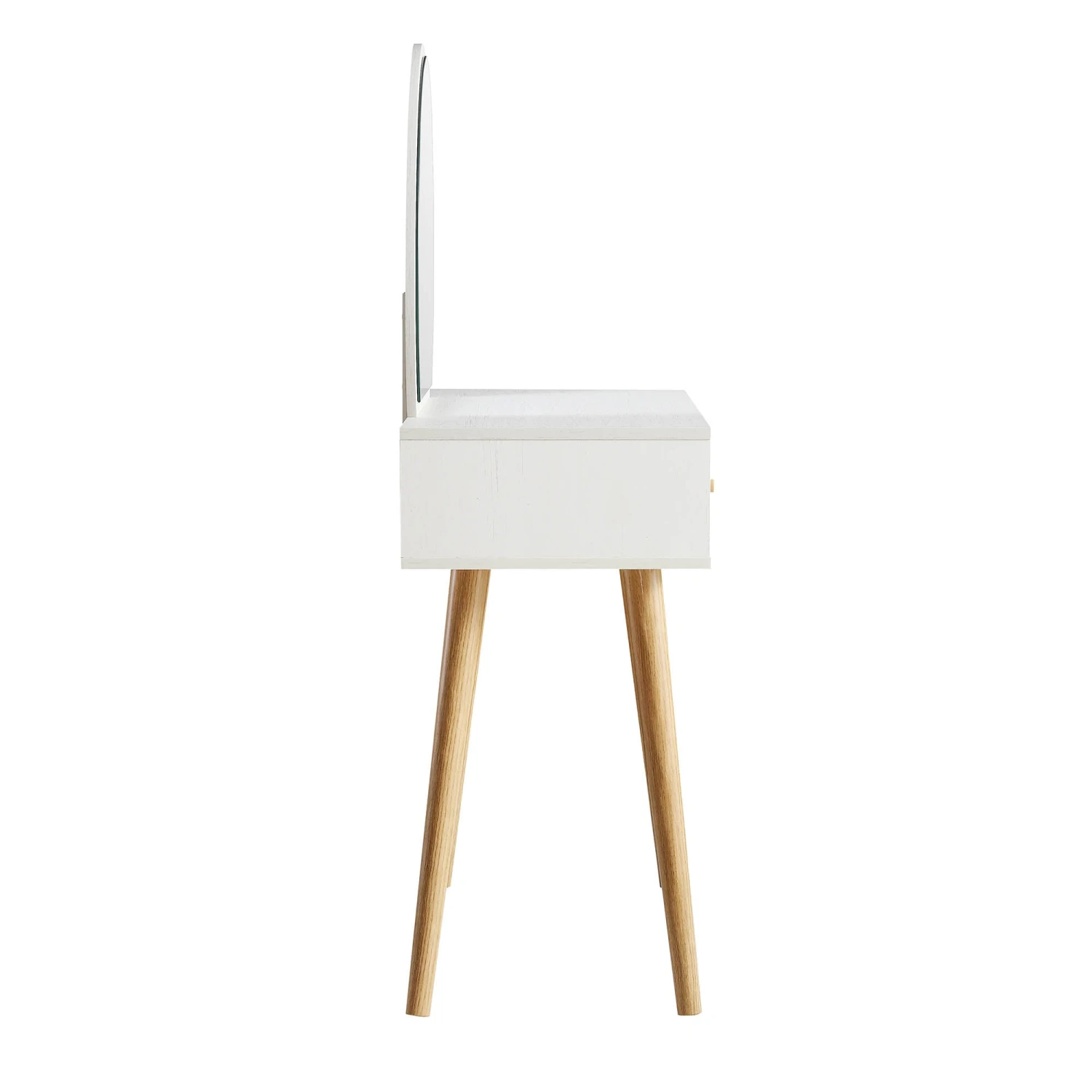 Frances Woven Rattan Dressing Table With Mirror, White 7 Frances Woven Rattan Dressing Table With Mirror, White - Image 7