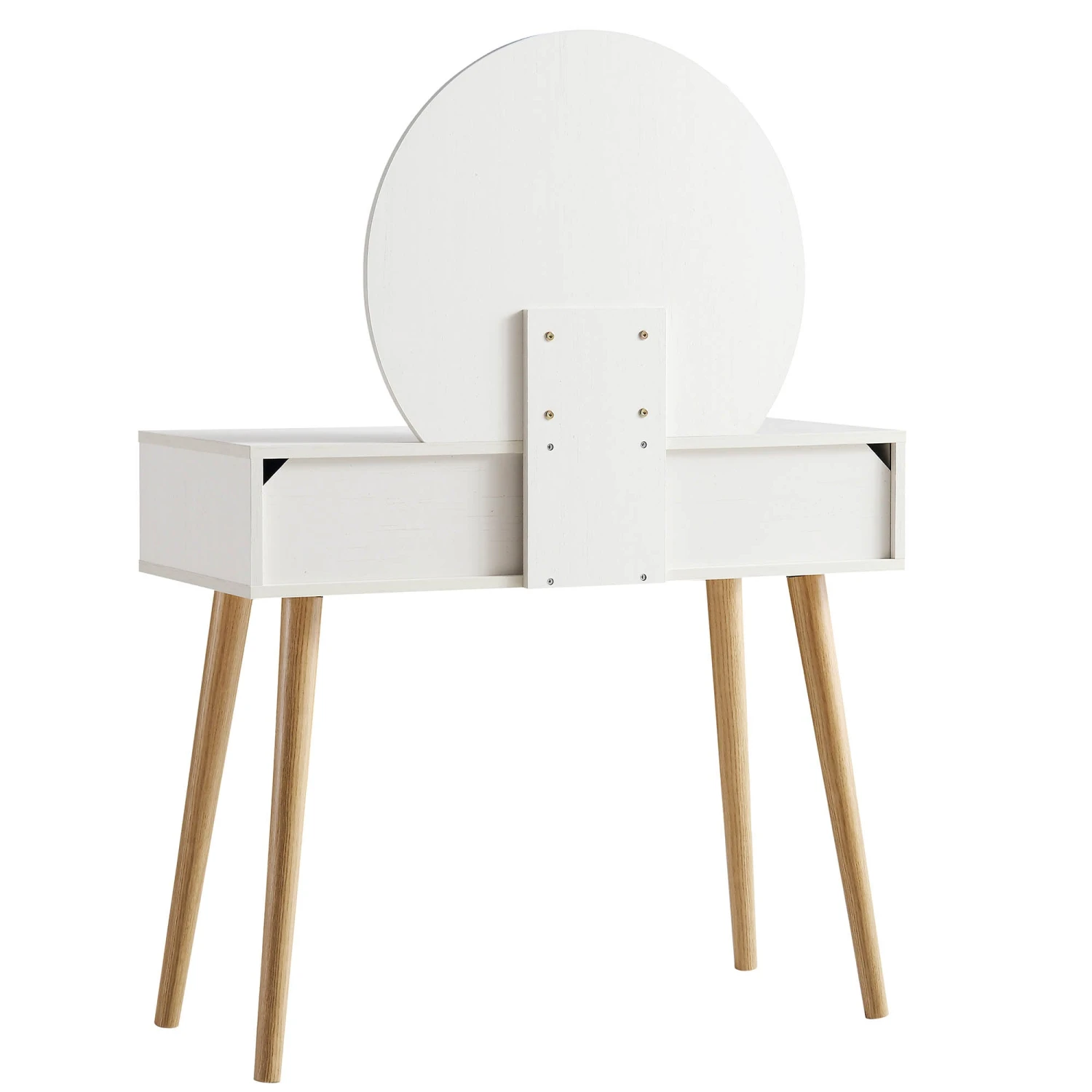 Frances Woven Rattan Dressing Table With Mirror, White 8 Frances Woven Rattan Dressing Table With Mirror, White - Image 8