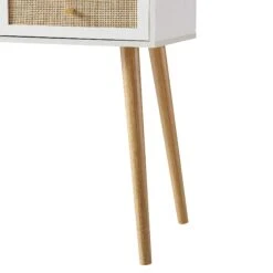 Frances Woven Rattan Dressing Table With Mirror, White 22 Frances Woven Rattan Dressing Table With Mirror, White -Daals Store FT DRTA 01 WHITE detail3