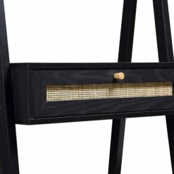 Frances Woven Rattan Standing Dressing Table With Mirror, Black 20 Frances Woven Rattan Standing Dressing Table With Mirror, Black -Daals Store FT DRTA 02 BLACK detail1
