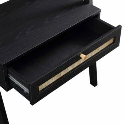 Frances Woven Rattan Standing Dressing Table With Mirror, Black 21 Frances Woven Rattan Standing Dressing Table With Mirror, Black -Daals Store FT DRTA 02 BLACK detail2