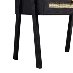 Frances Woven Rattan Standing Dressing Table With Mirror, Black 22 Frances Woven Rattan Standing Dressing Table With Mirror, Black -Daals Store FT DRTA 02 BLACK detail3