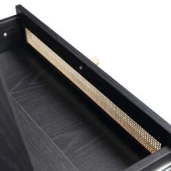 Frances Woven Rattan Standing Dressing Table With Mirror, Black 23 Frances Woven Rattan Standing Dressing Table With Mirror, Black -Daals Store FT DRTA 02 BLACK detail4