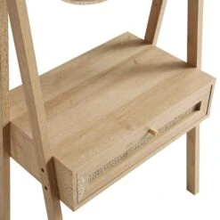 Frances Woven Rattan Standing Dressing Table With Mirror, Natural -Daals Store FT DRTA 02 NAT detail1