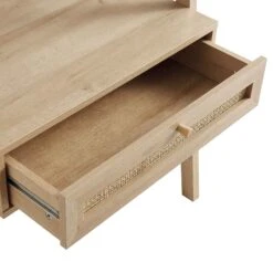 Frances Woven Rattan Standing Dressing Table With Mirror, Natural -Daals Store FT DRTA 02 NAT detail3