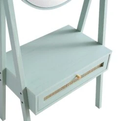 Frances Woven Rattan Standing Dressing Table With Mirror, Mint -Daals Store FT DRTA 02 SAGE detail1