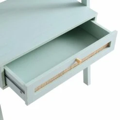 Frances Woven Rattan Standing Dressing Table With Mirror, Mint -Daals Store FT DRTA 02 SAGE detail4