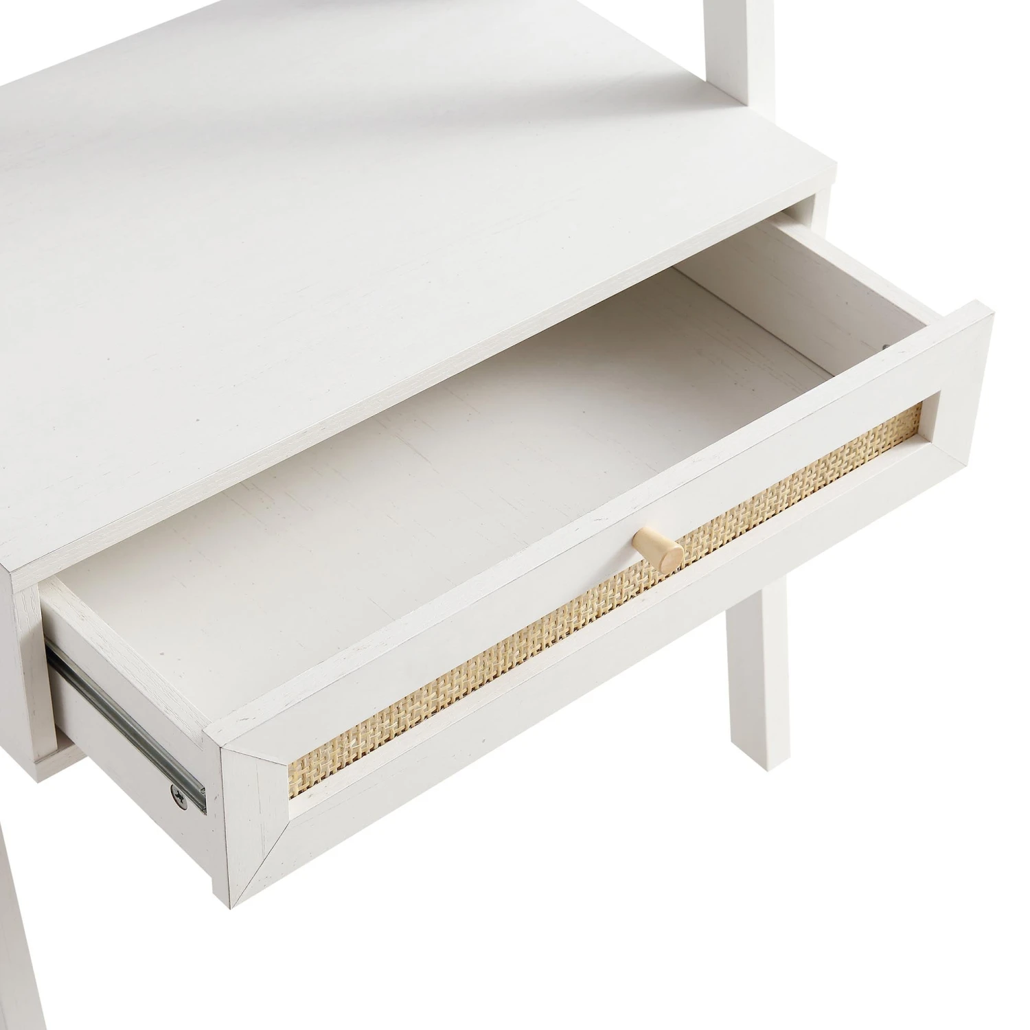 Frances Woven Rattan Standing Dressing Table With Mirror, White 10 Frances Woven Rattan Standing Dressing Table With Mirror, White - Image 10