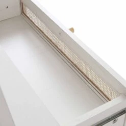 Frances Woven Rattan Standing Dressing Table With Mirror, White 23 Frances Woven Rattan Standing Dressing Table With Mirror, White -Daals Store FT DRTA 02 WHITE detail4