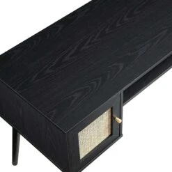 Frances Woven Rattan 2-Door Desk, Black -Daals Store FT DSK 01 BLACK detail1