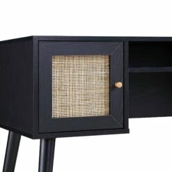 Frances Woven Rattan 2-Door Desk, Black -Daals Store FT DSK 01 BLACK detail3