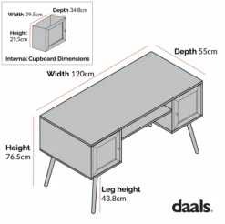 Frances Woven Rattan 2-Door Desk, Natural 15 Frances Woven Rattan 2-Door Desk, Natural -Daals Store FT DSK 01 CHART