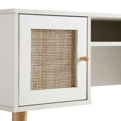 Frances Woven Rattan 2-Door Desk, White -Daals Store FT DSK 01 WHITE detail1