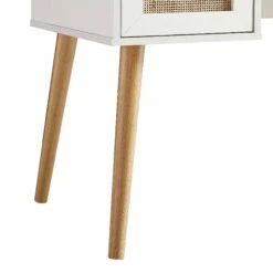 Frances Woven Rattan 2-Door Desk, White -Daals Store FT DSK 01 WHITE detail3