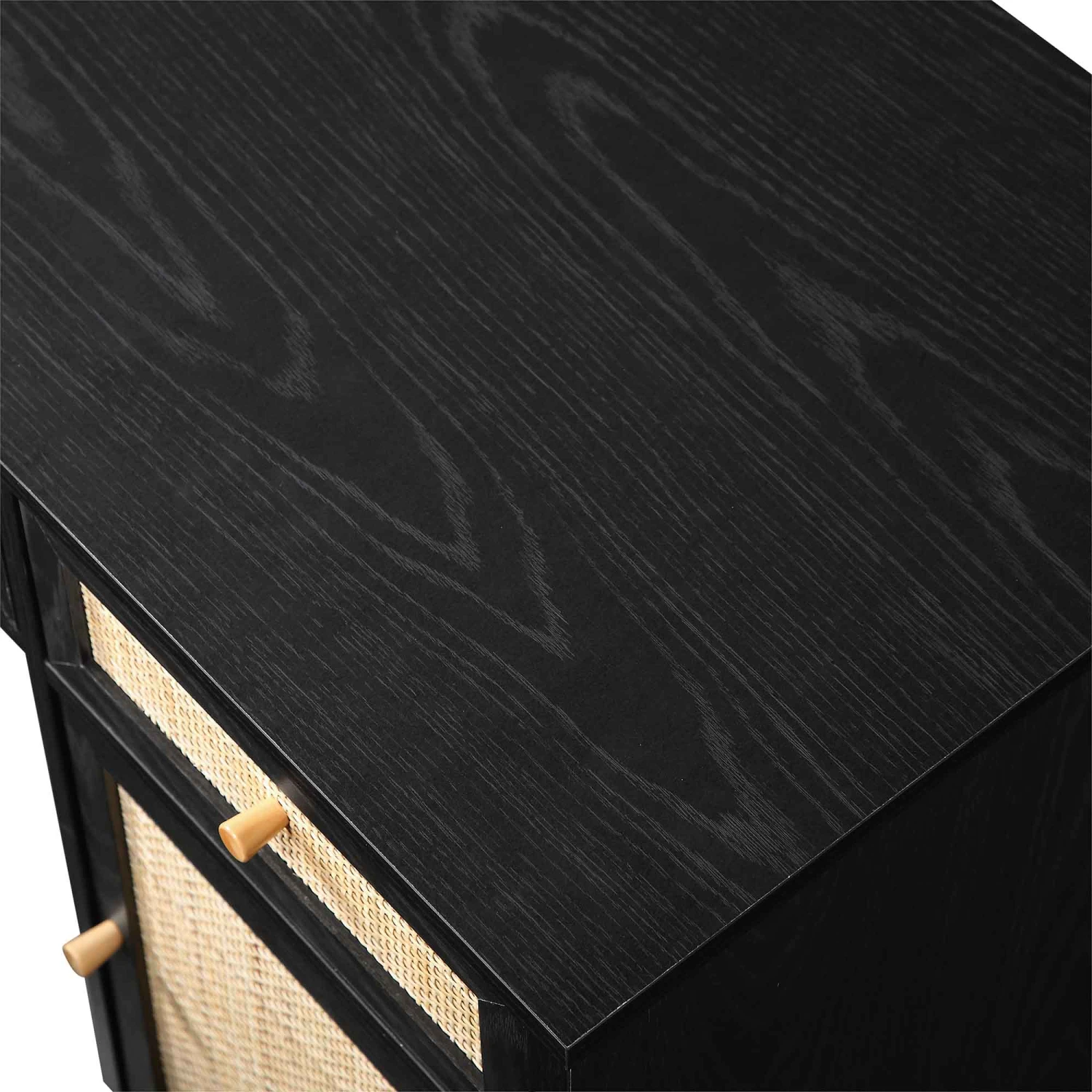 Frances Woven Rattan 3-Drawer Desk, Black 15 Frances Woven Rattan 3-Drawer Desk, Black - Image 15