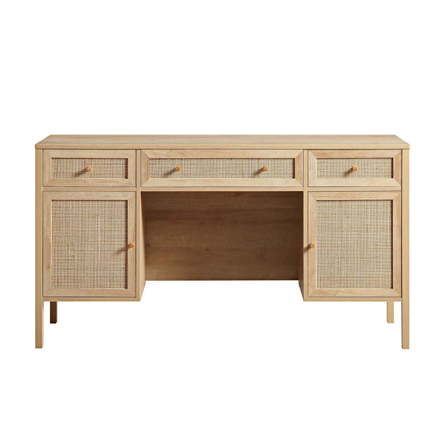 Frances Woven Rattan 3-Drawer Desk, Natural 5 Frances Woven Rattan 3-Drawer Desk, Natural - Image 5
