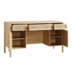 Frances Woven Rattan 3-Drawer Desk, Natural 22 Frances Woven Rattan 3-Drawer Desk, Natural -Daals Store FT DSK 02 NAT WB3