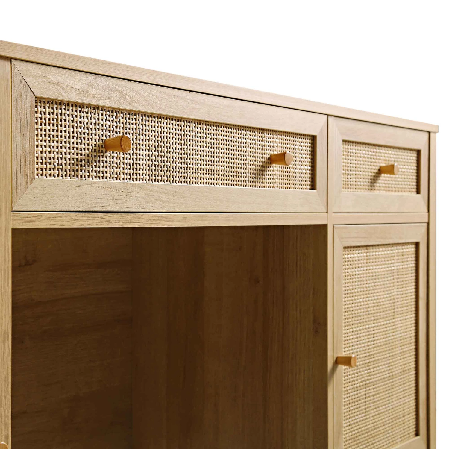 Frances Woven Rattan 3-Drawer Desk, Natural 12 Frances Woven Rattan 3-Drawer Desk, Natural - Image 12