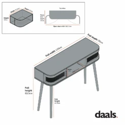 Izzy Curved Rattan 2-Door Table, Natural -Daals Store FT DSK 03 CHART 1