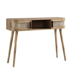 Izzy Curved Rattan 2-Door Table, Natural -Daals Store FT DSK 03 NAT WB2