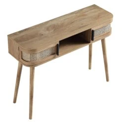 Izzy Curved Rattan 2-Door Table, Natural -Daals Store FT DSK 03 NAT WB4