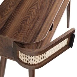 Izzy Curved Rattan 2-Door Table, Walnut -Daals Store FT DSK 03 WALN detail1