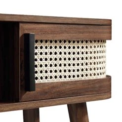 Izzy Curved Rattan 2-Door Table, Walnut -Daals Store FT DSK 03 WALN detail2