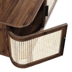 Izzy Curved Rattan 160cm Wide TV Unit, Walnut 24 Izzy Curved Rattan 160cm Wide TV Unit, Walnut -Daals Store FT LGTV 04 WALN detail1