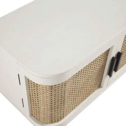 Izzy Curved Rattan 160cm Wide TV Unit, White -Daals Store FT LGTV 04 WHITE detail2