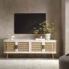 Izzy Curved Rattan 160cm Wide TV Unit, White -Daals Store FT LGTV 04 WHITE main