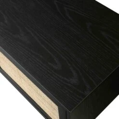 Frances Woven Rattan 200cm Wide TV Unit, Black -Daals Store FT LGTV 06 BLACK detail2