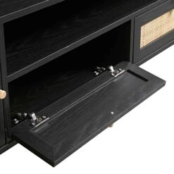 Frances Woven Rattan 200cm Wide TV Unit, Black -Daals Store FT LGTV 06 BLACK detail3