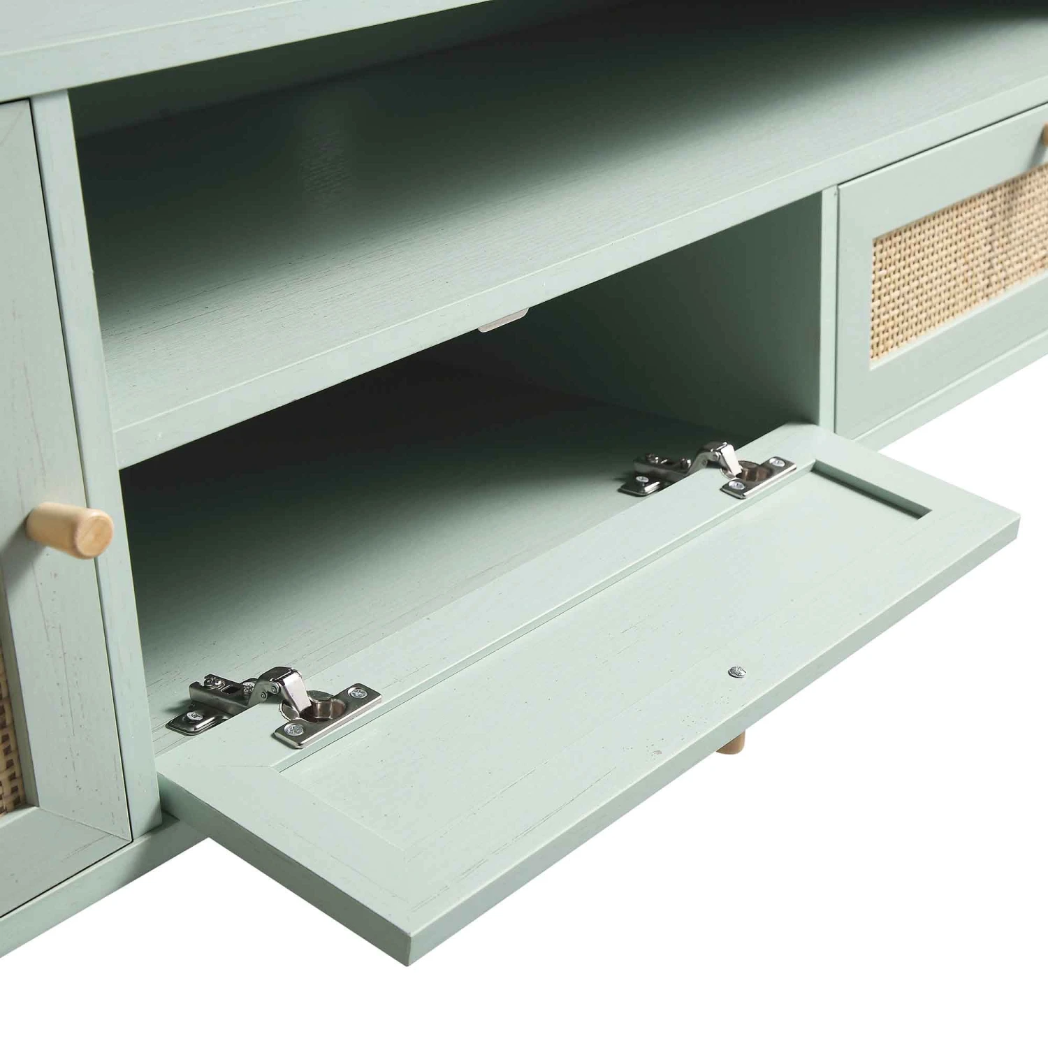 Frances Woven Rattan 200cm Wide TV Unit, Mint 12 Frances Woven Rattan 200cm Wide TV Unit, Mint - Image 12