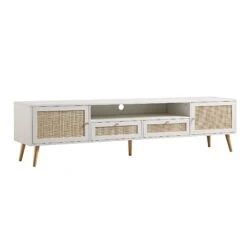 Frances Woven Rattan 200cm Wide TV Unit, White 17 Frances Woven Rattan 200cm Wide TV Unit, White -Daals Store FT LGTV 06 WHITE WB2