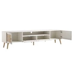 Frances Woven Rattan 200cm Wide TV Unit, White 19 Frances Woven Rattan 200cm Wide TV Unit, White -Daals Store FT LGTV 06 WHITE WB3