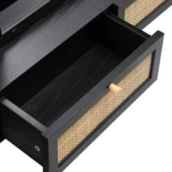 Frances Woven Rattan Vanity Mirror, Black -Daals Store FT MIRR 04 BLACK detail2