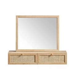 Frances Woven Rattan Vanity Mirror, Natural 14 Frances Woven Rattan Vanity Mirror, Natural -Daals Store FT MIRR 04 NAT WB1