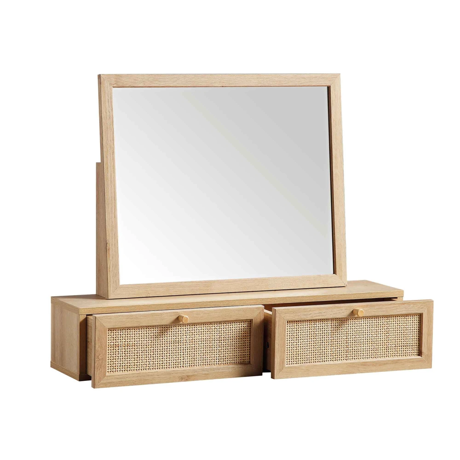 Frances Woven Rattan Vanity Mirror, Natural 7 Frances Woven Rattan Vanity Mirror, Natural - Image 7